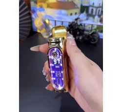 Пьезозажигалка "Extra" с пробойником и ложементом, золотистая